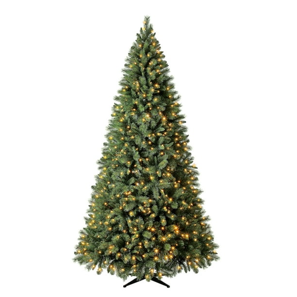 Holiday Time Pre-Lit Woodlake Spruce Artificial Christmas Tree, Color-Changing Led Lights, 9' - Walmart.com