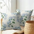 thumbnail image 5 of Blue Hydrangea Pillow Covers 20x20 Inch Set of 2 Blue Floral Outdoor Decorative Throw Pillow Covers Rustic Flower Pillowcases Spring Summer Cushion Covers for Home Couch Decor, 5 of 6
