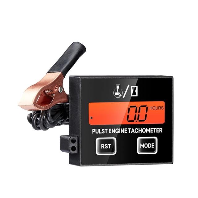 Gasoline Engine Moter Speed Tester Inductive Tach Hour Meter Digital Tachometer Clip Style ,Accurate