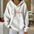 thumbnail image 2 of Christmas Sweatshirts for Women Christmas Tree Print Sweatshirt Comfort Casual Long Sleeve Hoodies Santa Claus Print Pullover Sweater Blouses Fleece Xmas Holiday Tops with Kangaroo Pocket, 2 of 4