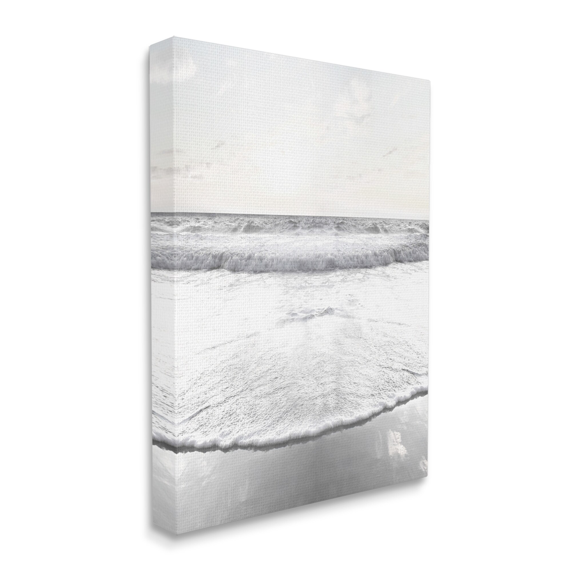 Stupell Industries Ocean Water Waves Rushing Shoreline Sunny Scene Photograph Gallery Wrapped Canvas Print Wall Art, Design by Natalie Carpentieri