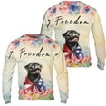 thumbnail image 3 of Freedom Pug on Independence Day 4th of July All Over Print 3D Sweatshirt Unisex Merch Dog Lover Gifts - 01005, 3 of 6