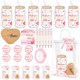 thumbnail image 1 of Juegos de baby shower de San Valentín 6 piezas corazones rosados y rojos regalos invitados vaso posavasos espejo bolsa regalo tarjeta, 1 of 7