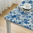 thumbnail image 4 of BANET Flower Print Square Tablecloth, Machine Washable Cotton Linen Farmhouse Decor Table Cloth, Indoor Outdoor Table Cover for Daily Use - Blue Flower white, 4 of 7