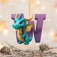 thumbnail image 4 of HomeDM 3.15" Cartoon Dinosaur Ornaments, 2D Flat Acrylic Hanging Pendant Xmas Tree Wreaths Home Decor, 26 Letter Christmas Ornaments Key Chain, Gift Wrapping, Letter W, 4 of 4