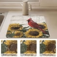 thumbnail image 4 of Dish Drying Mat Absorbent Dish Drainer Kitchen Counter 15.7x11.8inch Dish Drying Pad for Countertops Sinks Draining Racks Red Bird Sitting on Sunflower, 4 of 9