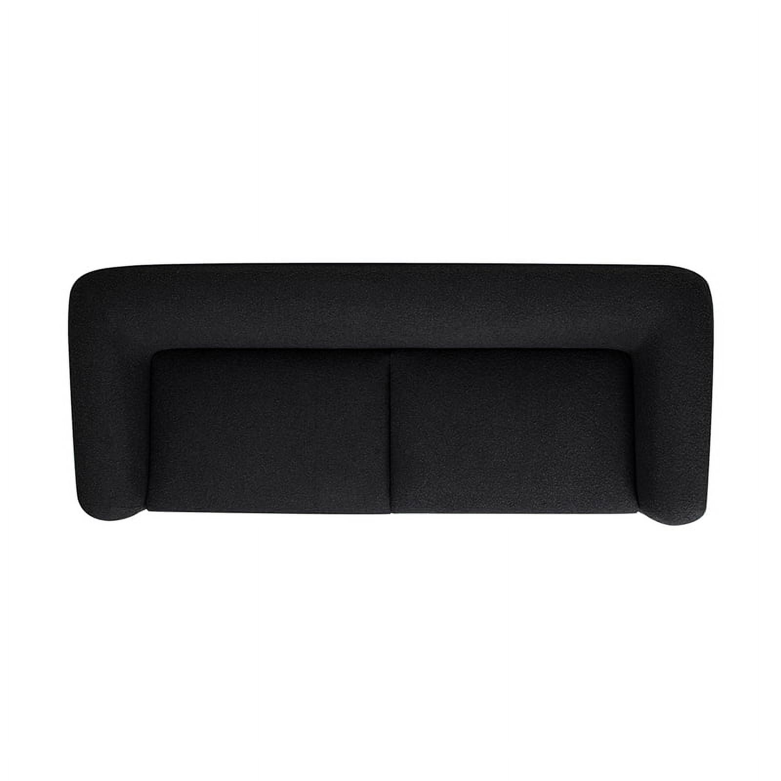 Jennifer Taylor Home Alpine 90.5" Modern Scandinavian Boucle Minimalist Round Arm Sherpa Sofa, Ebony Black