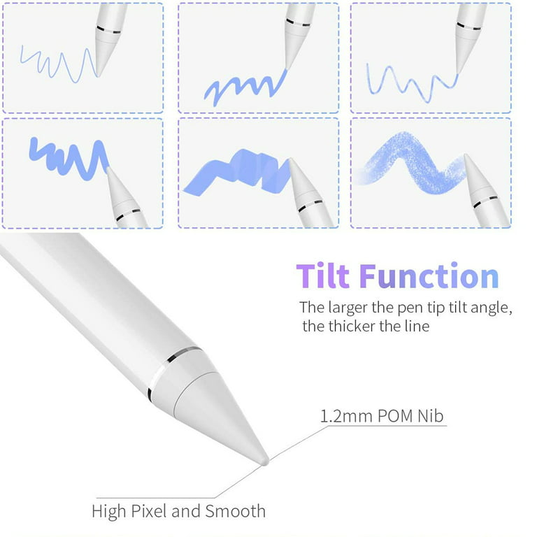 Active Stylus Pen Compatible for iOS&Android Touch Screens, Pencil with  Dual Touch Function,Rechargeable Stylus for iPad/iPad
