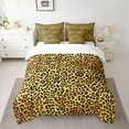 thumbnail image 2 of Manfei Brown Cheetah Print Bedding Comforter Set, Wild Animal Theme Full Bedding Set, Ombre Leopard Print Fitted Sheet Flat Sheet, Ultra Soft Home Decor Reversible 7 Pieces, 2 of 8