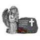 thumbnail image 2 of Estatua solar de ángel para jardín, decoración exterior, decoración de cementerio, figura de ángel para tumba, con luz para jardines. Plata, 2 of 8