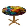 thumbnail image 3 of WYYP Colorful Splash Round Tablecloth Washable for Home Kitchen Outdoor Decoration 100% Polyester Fiber with Elastic Edge White, 3 of 8