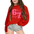 thumbnail image 4 of Kids Sweatshirts Girls Love Print 67 Meme Graphic Sweatshirt Casual Long Sleeve Sweatshirts Warm Fall Winter Clothes 4-5 Years Girl Clothes, 4 of 5