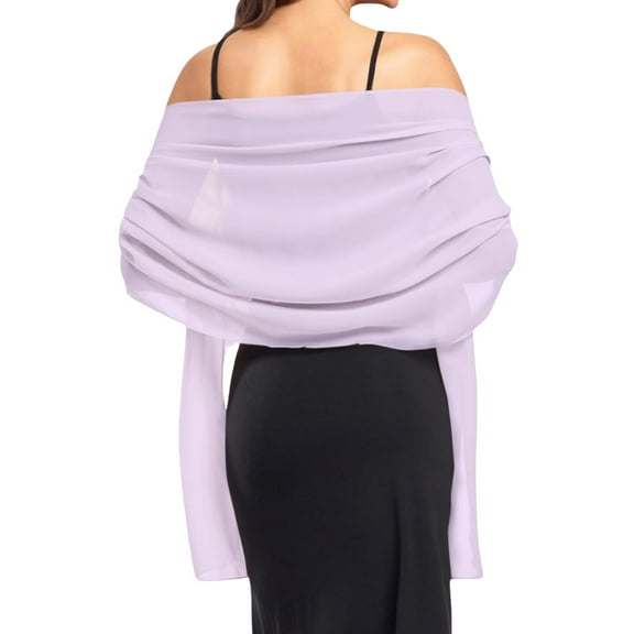 Women's Chiffon Evening Shawl for Bride Bridesmaid Wedding Gown,Purple,One Size,KLOY2K