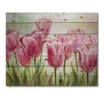 thumbnail image 3 of Designart 'Blossoming Red and Pink Tulips Flowers ' Traditional Print on Natural Pine Wood, 3 of 5