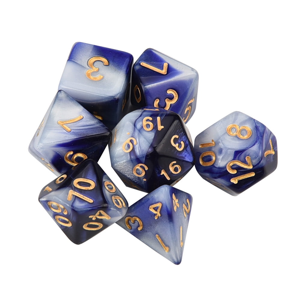 7 Pcs TRPG Game Dungeons & Dragons Polyhedral D4-D20 Multi Sided Acrylic Dice 