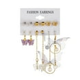 thumbnail image 2 of 6 Pairs Party Elegant Women Butterfly Heart Long Dangle Hook Earrings, 2 of 8