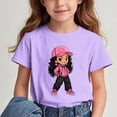 thumbnail image 2 of GreatBaby T-shirt Respirant pour Enfants avec Manches Courtes pour Garçons Filles Rentrée des Classes Saison Col Rond Manches Courtes Hauts Décontractés Polyvalents pour Extérieur (Violet2,7 Ans), 2 of 7