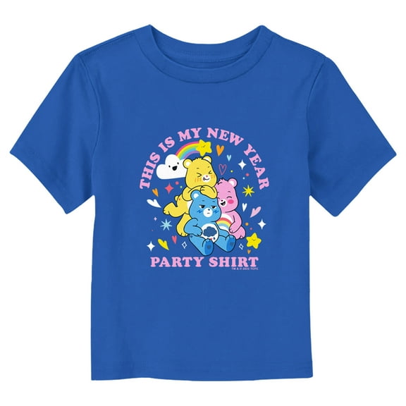 Toddler's Care Bears My New Year Party Shirt  Graphic Tee Royal Blue 2T