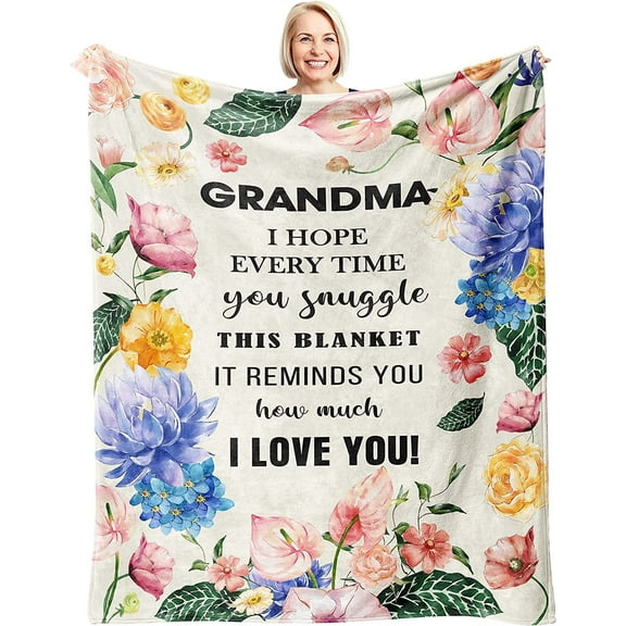Grandma Gifts Blanket 60’’x50’’, Best Gifts for Grandma, Great Grandma Birthday Gifts, Grandma Gifts from Grandchildren, Gigi Gifts for Grandma, Nana Gifts, to My Grandmother Gift Ideas