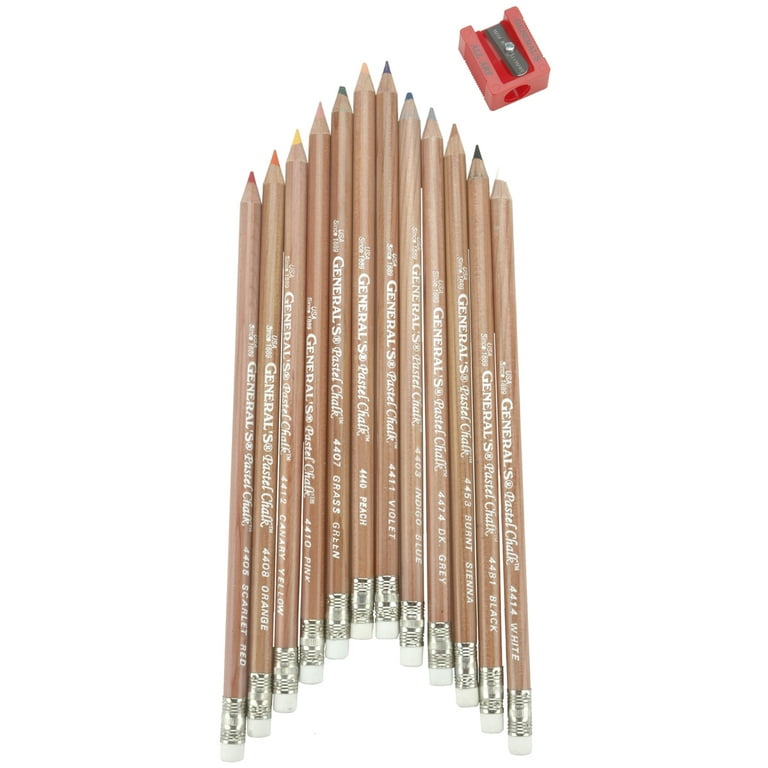 General Pencil Multi-Pastel Chalk Pencil Set, Bright Colors