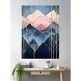 thumbnail image 2 of Art Deco Blue Pink Mountains Landscape Grandpa Poster Wall Art, Modern Wall Decor For Living Room Bedroom, 12x18 UNFRAMED, 2 of 3