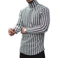 thumbnail image 1 of Mens Long Sleeve Basic Design Turtleneck Plaid Tops Slim Fit Houndstooth Printed Thermal Pullover Sweaters Big and Tall, 1 of 5