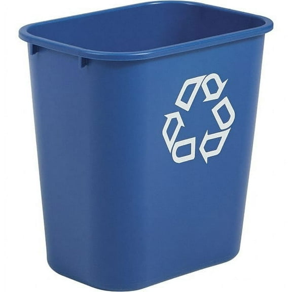 Rubbermaid FG295673BLUE 28 Qt Rectangle Blue Recycling Container Polyethylene