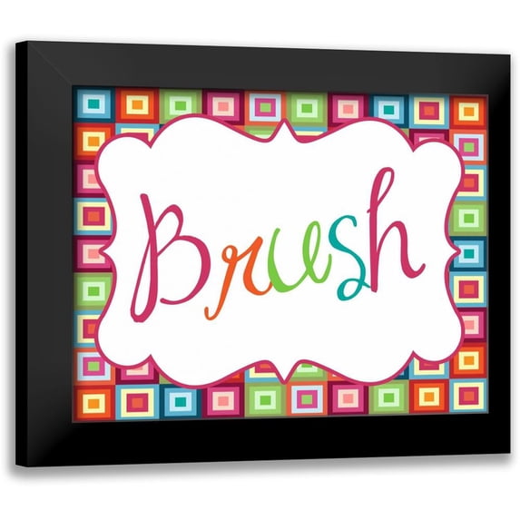 Robinson, Tamara 24x20 Black Modern Framed Museum Art Print Titled - Colorful Brush