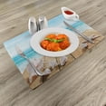 thumbnail image 2 of Ambesonne Beach Place Mats Set of 8, Sunshine Maldives Deck, Placemat 8 pcs, Pale Brown Beige, 2 of 5