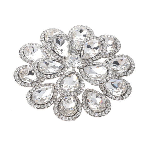 Crystal Flower Brooch