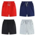thumbnail image 3 of CHOYURME CHONYURM 4 Pack Boys Solid Cotton Shorts Toddler Boy Pull-on Shorts Boys Summer Casual Shorts Jogger Shorts, 3 of 6