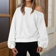 thumbnail image 2 of ManxiVoo Women's Drop Shoulder Oversized Sweatshirt Long Sleeve Loose Fit Casual Fall Pullover Top XXL Size White, 2 of 7