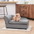 thumbnail image 3 of Teamson Pets Ivan Chaise Lounge Dog Bed with Storage for Pets up to 66 lbs, Gray, 3 of 12