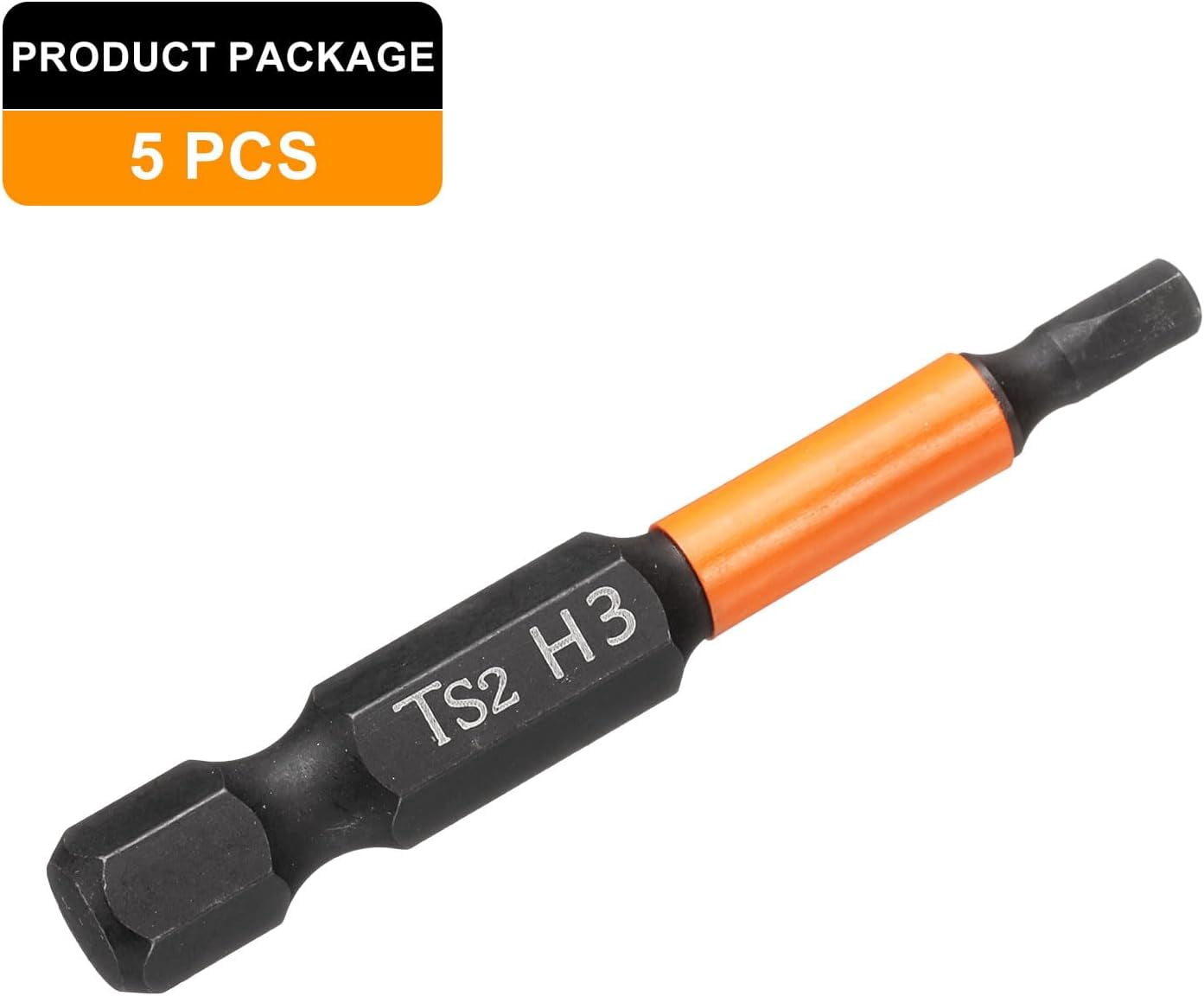 FRKSMD-5pcs Hex Head Wrench Drill Bit 3mm(H3) Metric 1/4" Hex Shank 2"(50mm) Length S2 Steel Magnetic Impact Drivers Screwdriver Bit Hexagon Electric Drill Bits
