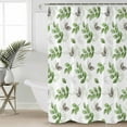 thumbnail image 5 of Botanical Country Shower Curtain, 72" x 72", Green Eucalyptus Leaves White Background Waterproof Bathroom Curtain Washable Shower Curtain Set with 12 Hooks, 5 of 6