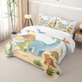 thumbnail image 3 of Homewish Cute Dino Family Twin Quilt Set,Jungle Animals Twin Coverlet Set,2 Pieces, 3 of 7