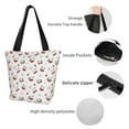 thumbnail image 5 of Horeoi Cherry Berries Print Shoulder Bag for Women Large Capacity Zipper Tote for Shopping Beach Travel Gym with Inner Pocket, 5 of 7