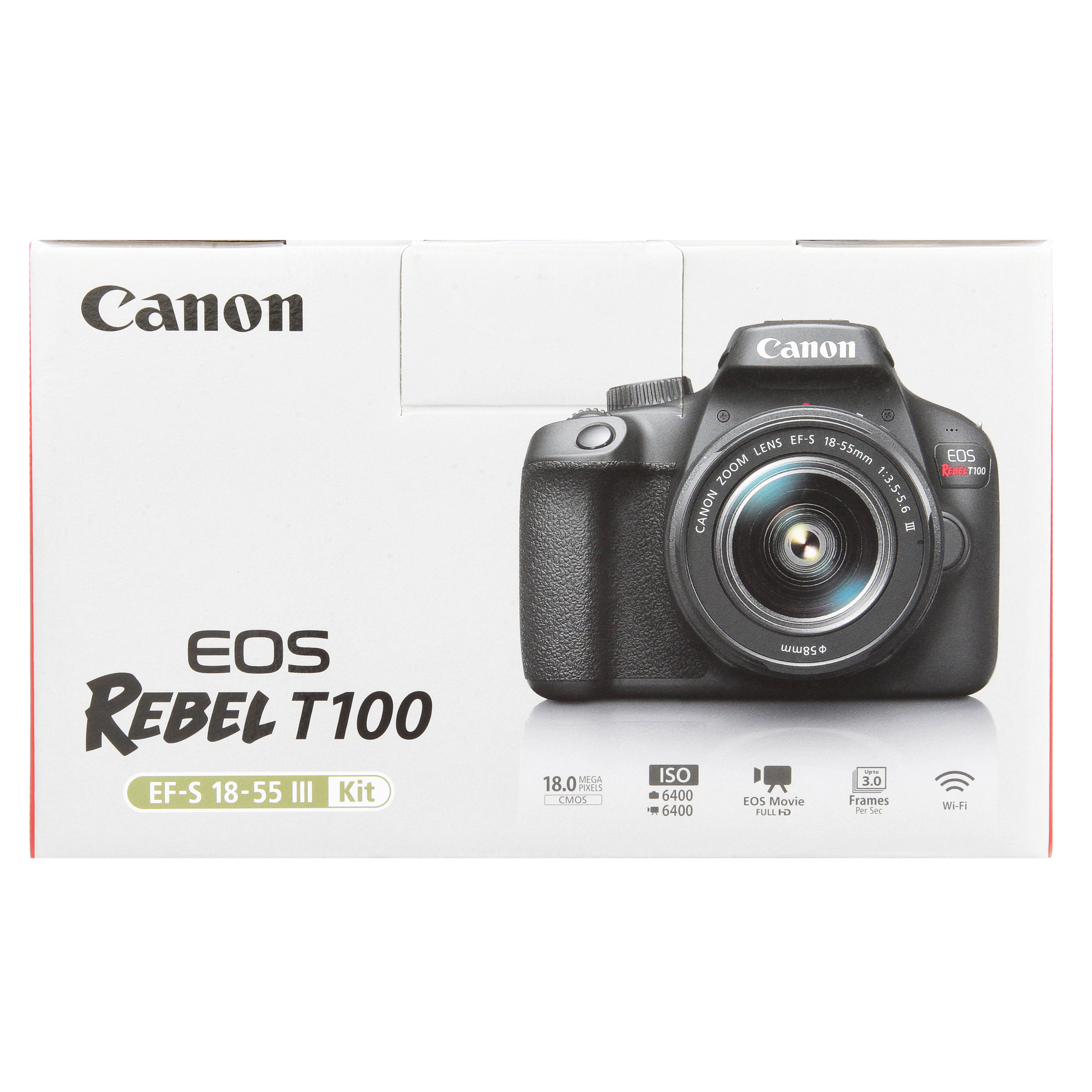 Canon EOS Rebel T100 Digital SLR Camera with 18-55mm Lens Kit + 32GB SD Card +Buzz-Photo Essential Bundle - image 3 of 4