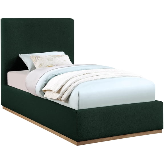 Meridian Furniture Monaco Green Fabric Twin Bed