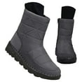 thumbnail image 3 of XIMIN Women’s Winter Boots Waterproof Snow Booties Mid Calf Boots with Zipper Warm Faux Fur Lined Cozy Comfortable Anti-Slip Sole Stylish Outdoor Shoes, 3 of 7