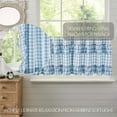 thumbnail image 7 of VHC Brands Annie Blue Buffalo Check Farmhouse Ruffled Tier Kitchen Curtain Set 24x36, 7 of 7