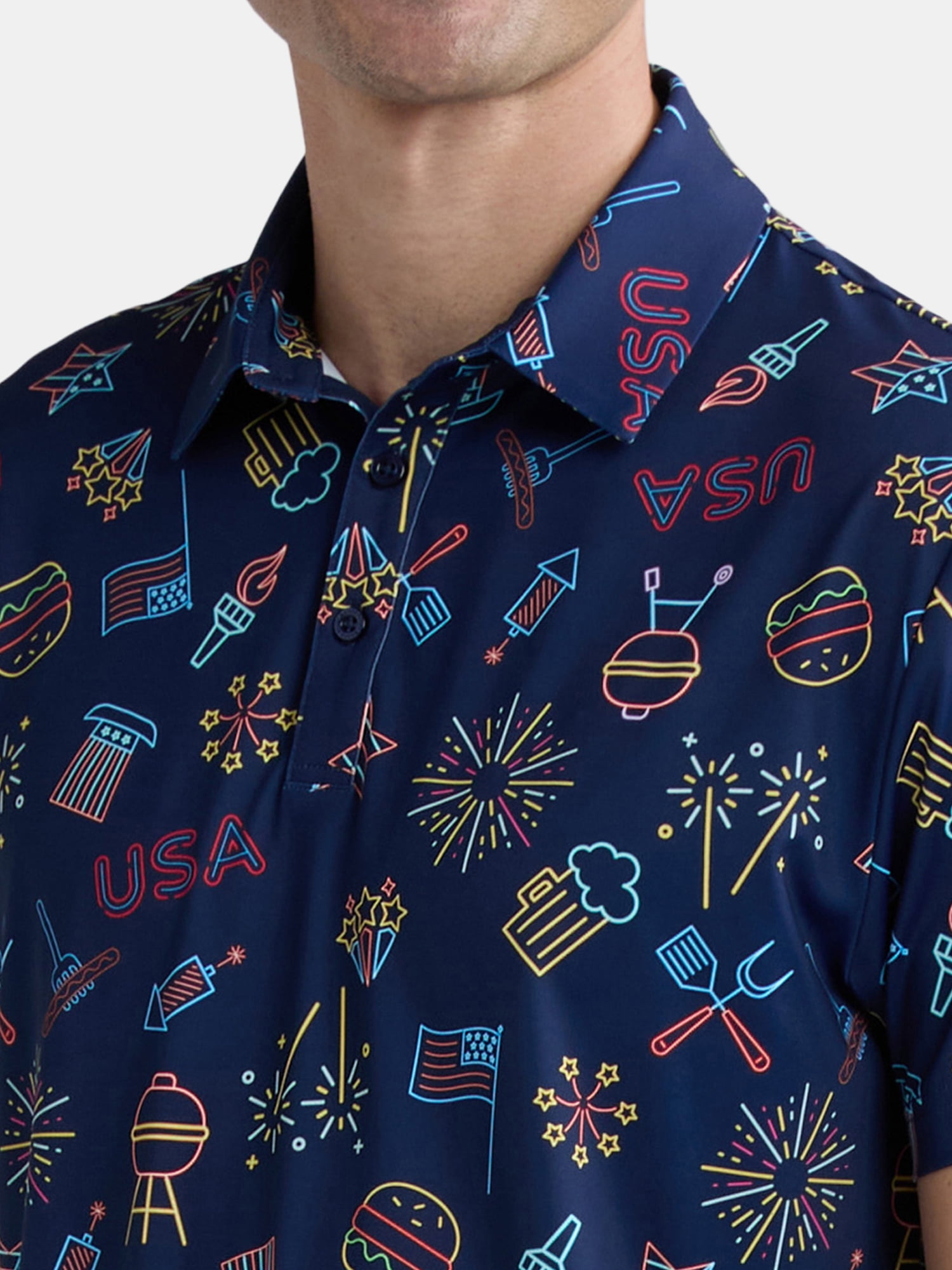 Birdie Bound Men's & Big Men's Novelty Print Golf Polo, Sizes S-5XL