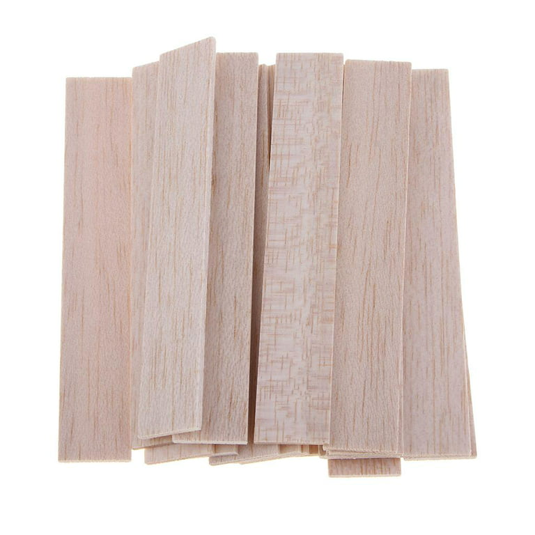 Natural Round Balsa Wood Woodcraft Flat Sticks Dowel 20 Pieces