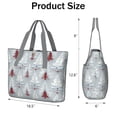 thumbnail image 3 of Tote Bag for Women - Light Blue Christmas Tree Pattern Shoulder Bag - Large Utility Work Duffle Bag with Zipper Handbag for Travel, Work, Sprots, 3 of 5
