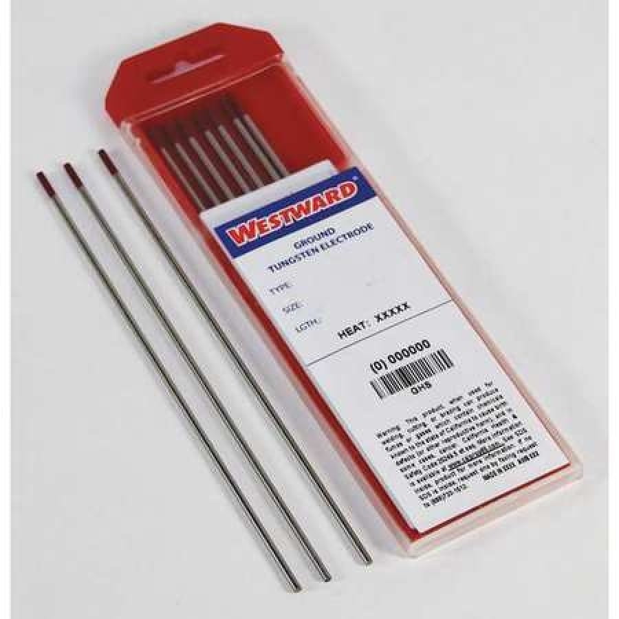 WESTWARD 49H754 Thoriated Tungsten Electrode 3/32" Dia., AWS A5.12