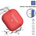 thumbnail image 2 of Allytech Case Compatible with AirPods 3rd Generation (2021 Released), Lychee Texture PU Leather Anti-Scratch Skin with Key-Chain Accessories for Women Men Case for Air-Pods 3 2021, Red, 2 of 5