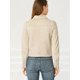 thumbnail image 5 of Chaquecorde mujer Soft Moto Zip Up Pockets Chaquetas de motociclisde gamusintétiBeige S, 5 of 6