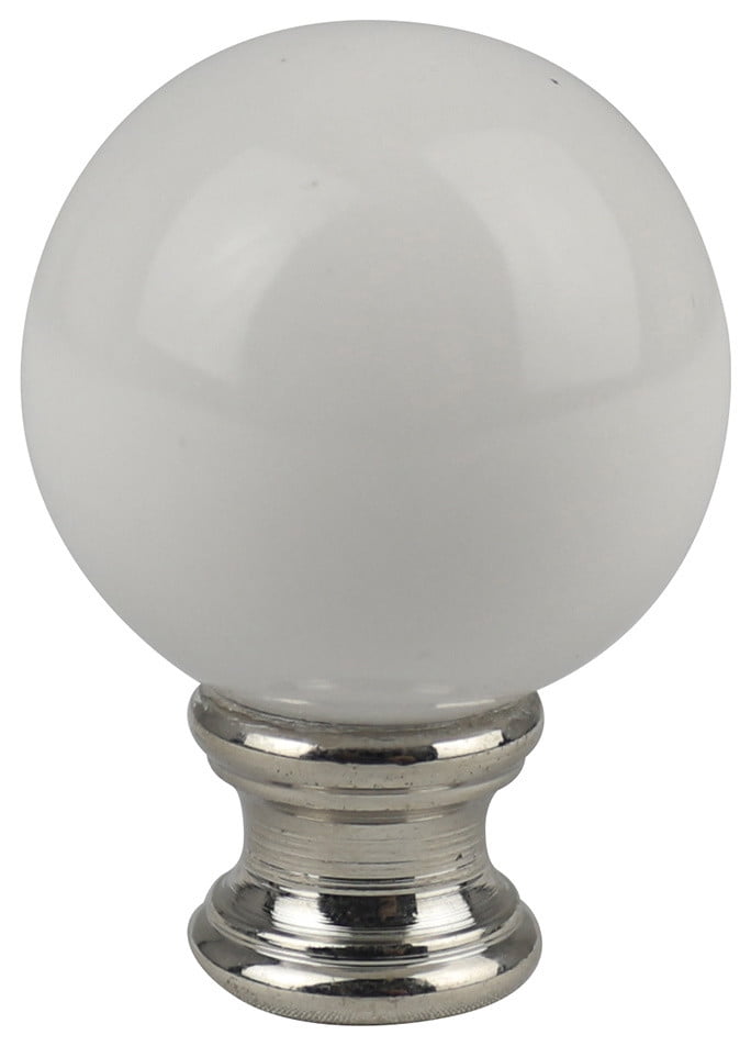Urbanest Ceramic Ball Lamp Finial, 2" Tall, White, Single
