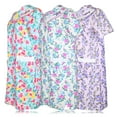 thumbnail image 3 of JEFFRICO 3 Pack House Dresses for Women with Pockets - Lightweight Breathable Short Sleeve Muumuu & Nightgowns - Snap Front Housecoat and Dusters for Women, 3 of 4