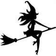 thumbnail image 1 of Witch Flying Picture Art - Kids Girls BedRoom Sticker Vinyl Wall Decal 18 X 18 Inches, 1 of 1